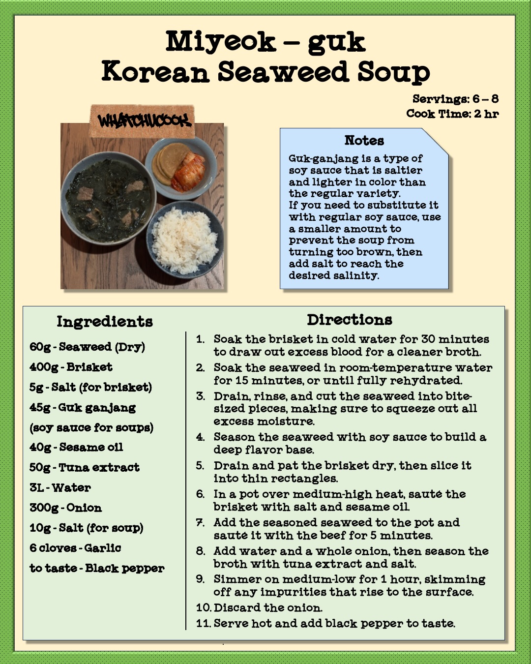 Nate Chu's original miyeok-guk recipe post on Instagram